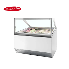 Vitrine congélateur de crème glacée CAP. 12 bacs