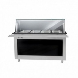 BUFFET FROID INOX 4 BACS GN1/1 DESSOUS NEUTRE