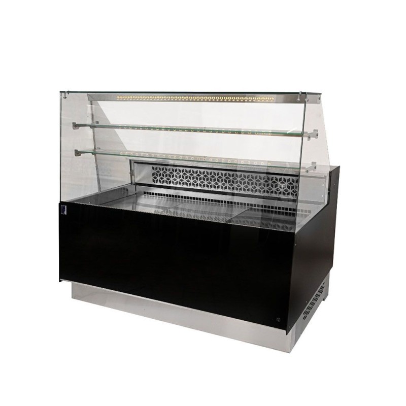 Vitrine réfrigérée professionnelle de 118 cm noir et blanc